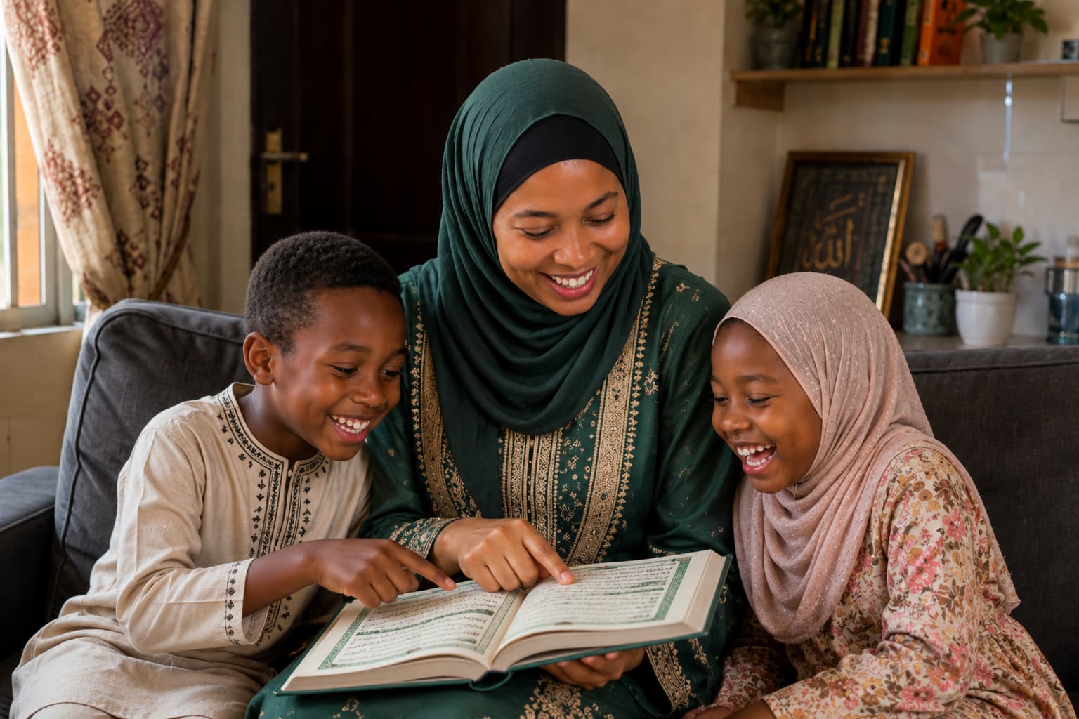 Fatimah with her children